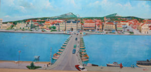 Plaza Brion and the floating pontoons bridge named Queen Emma Bridge